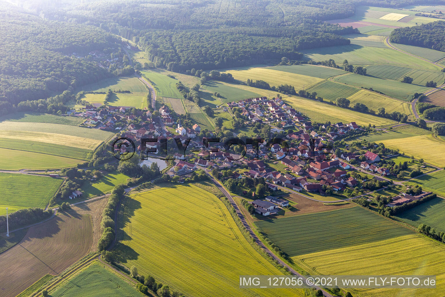 Drohnenaufname von Schonungen im Bundesland Bayern, Deutschland