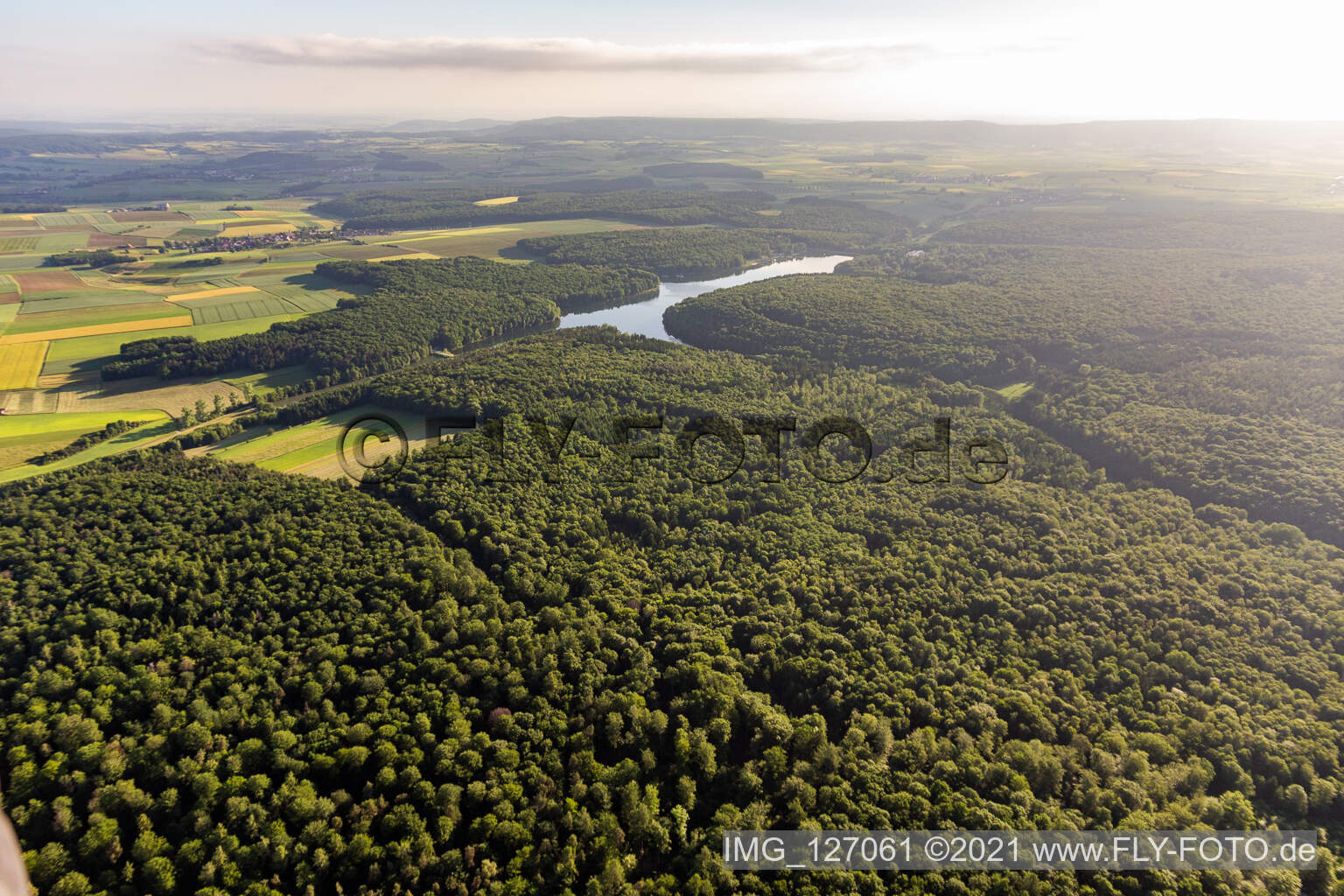 Luftbild von Ellertshäuser See in Stadtlauringen im Bundesland Bayern, Deutschland