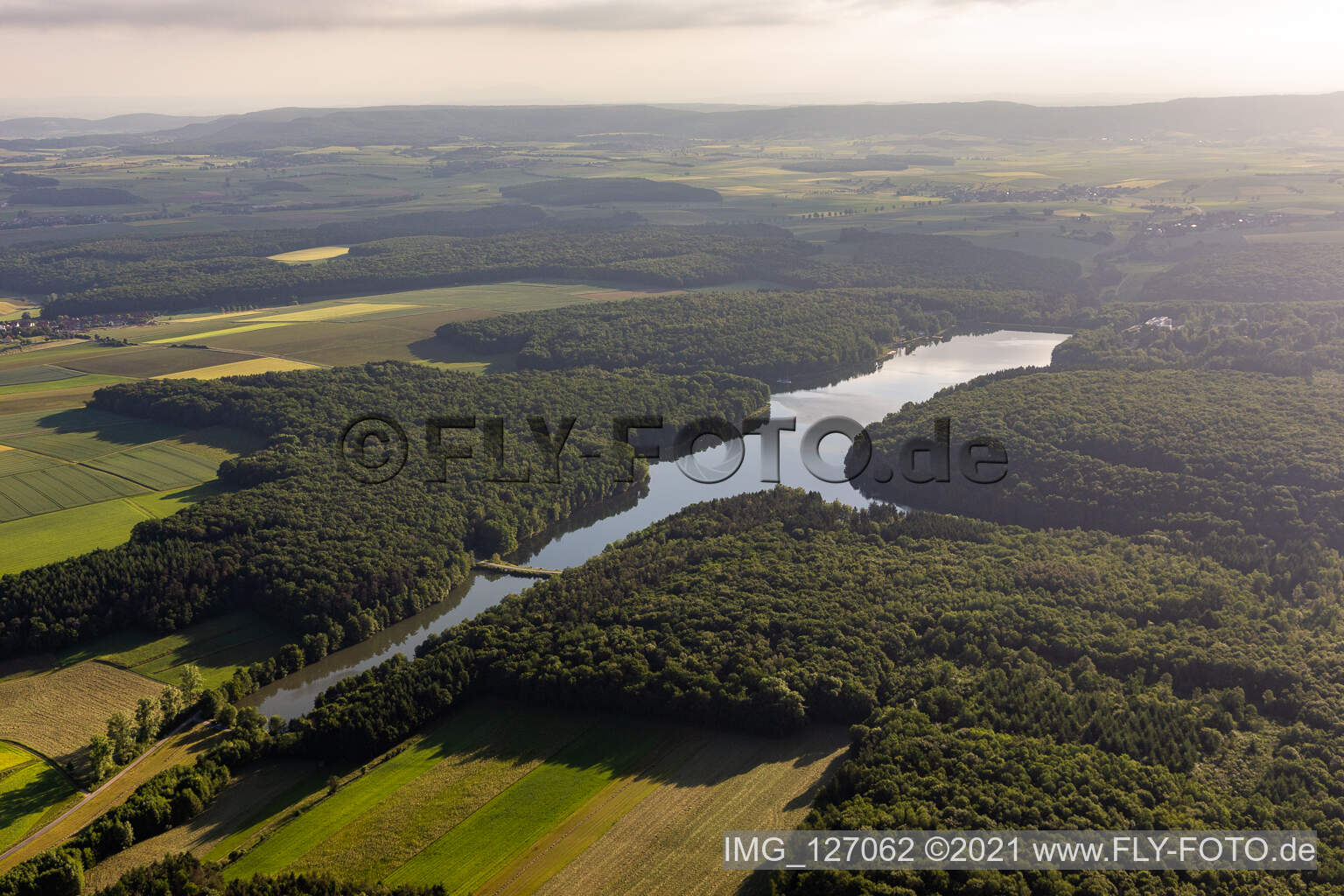 Luftaufnahme von Ellertshäuser See in Stadtlauringen im Bundesland Bayern, Deutschland