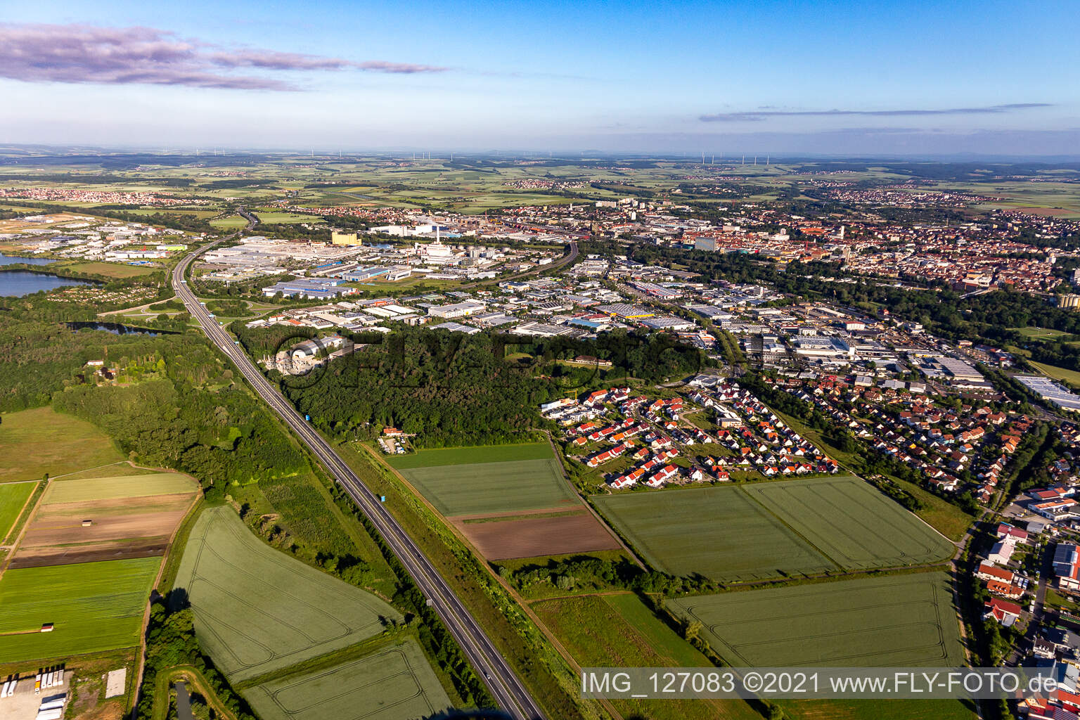 Industriegebiet Hafen in Schweinfurt im Bundesland Bayern, Deutschland
