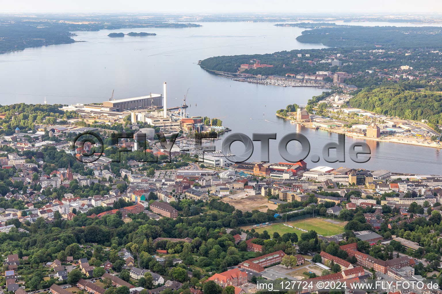 Luftbild von Förde in Flensburg im Bundesland Schleswig-Holstein, Deutschland