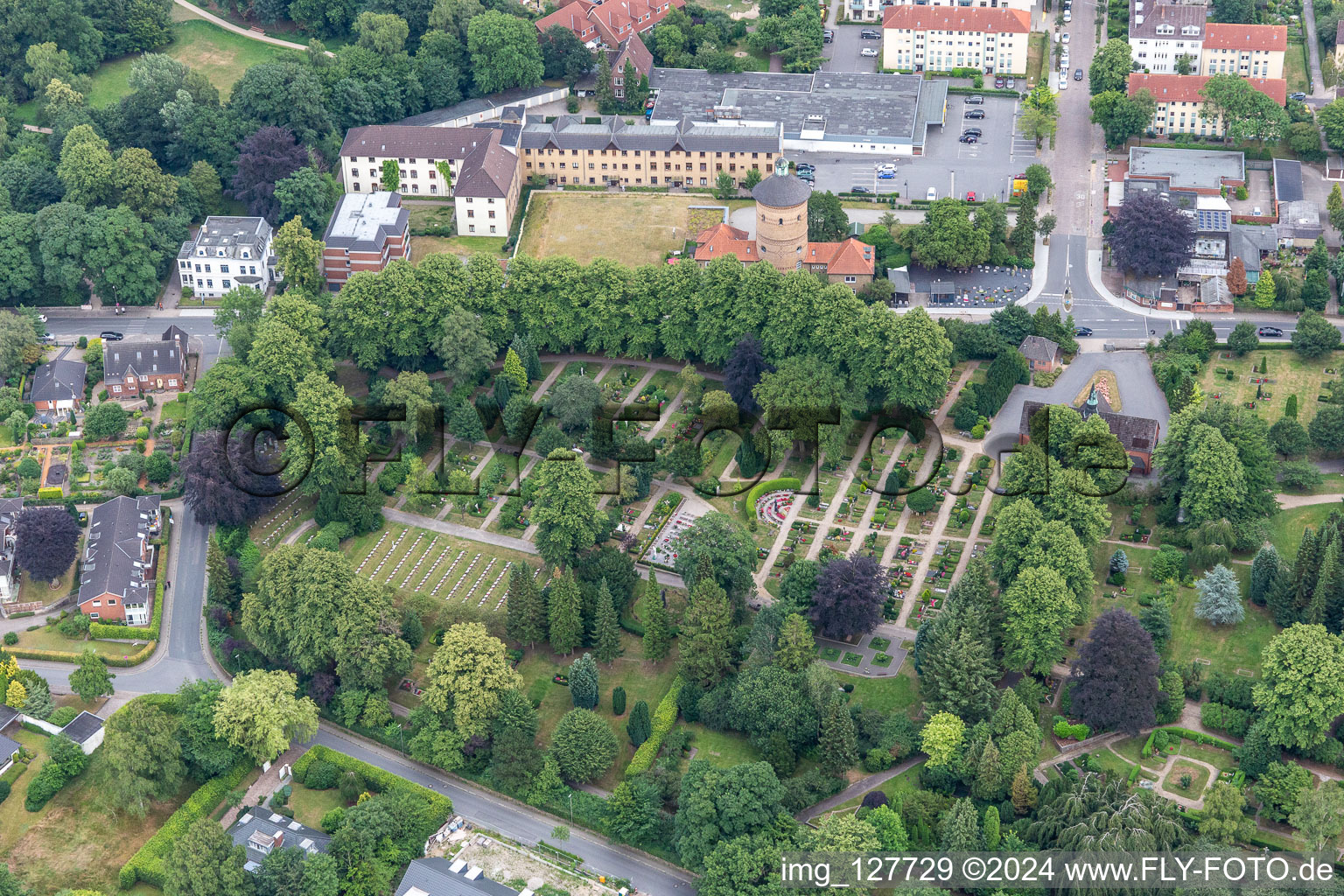 Alter Friedhof Flensburg, Christiansenpark,  Alter Wasserturm im Bundesland Schleswig-Holstein, Deutschland