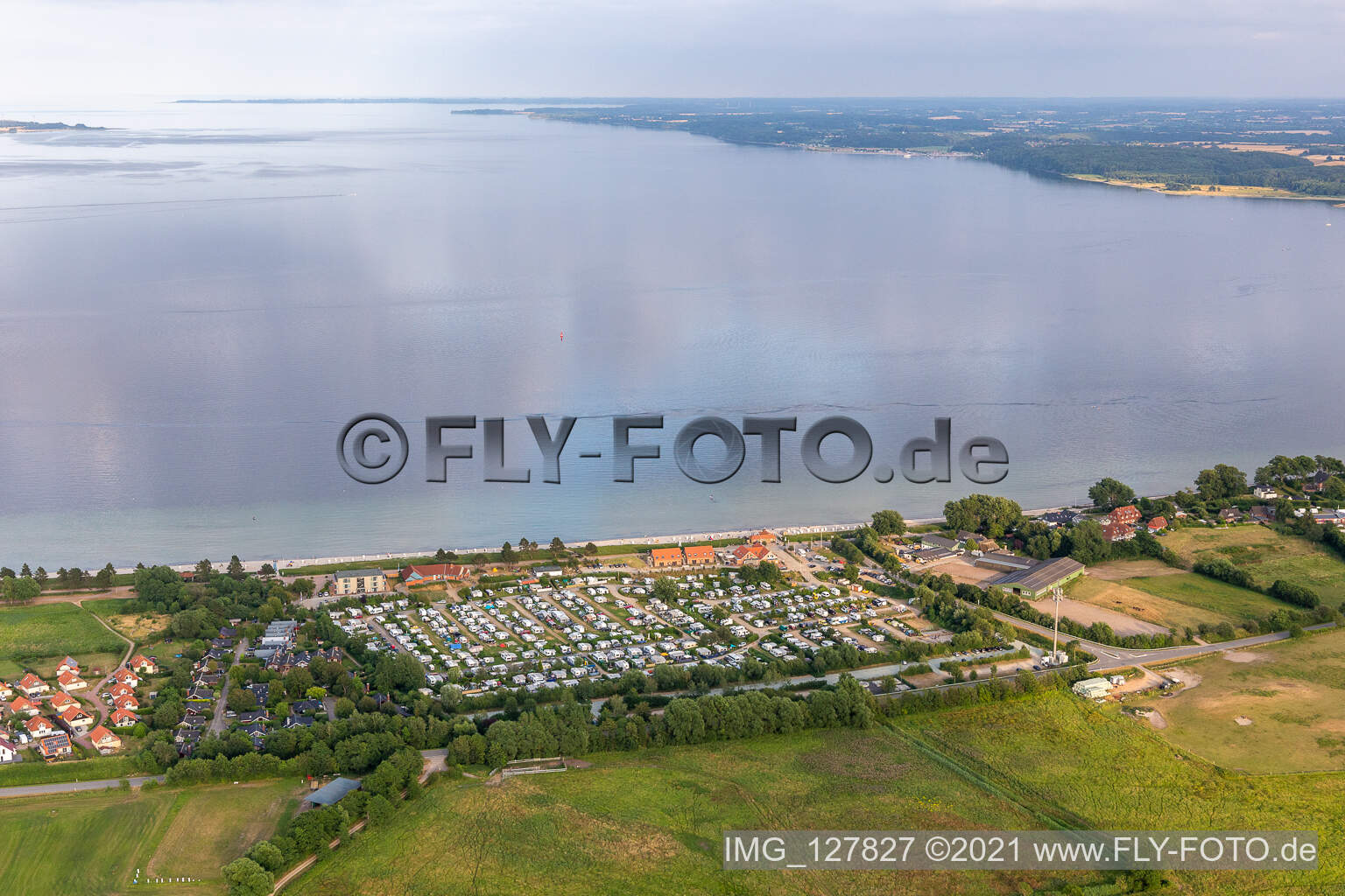 Luftaufnahme von Camping HOLNIS in Glücksburg im Bundesland Schleswig-Holstein, Deutschland