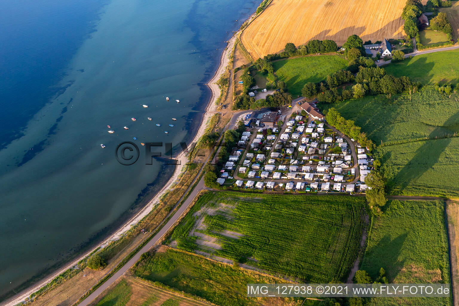 Campingplatz Habernis am Ufer der Ostsee in Steinberg im Bundesland Schleswig-Holstein, Deutschland