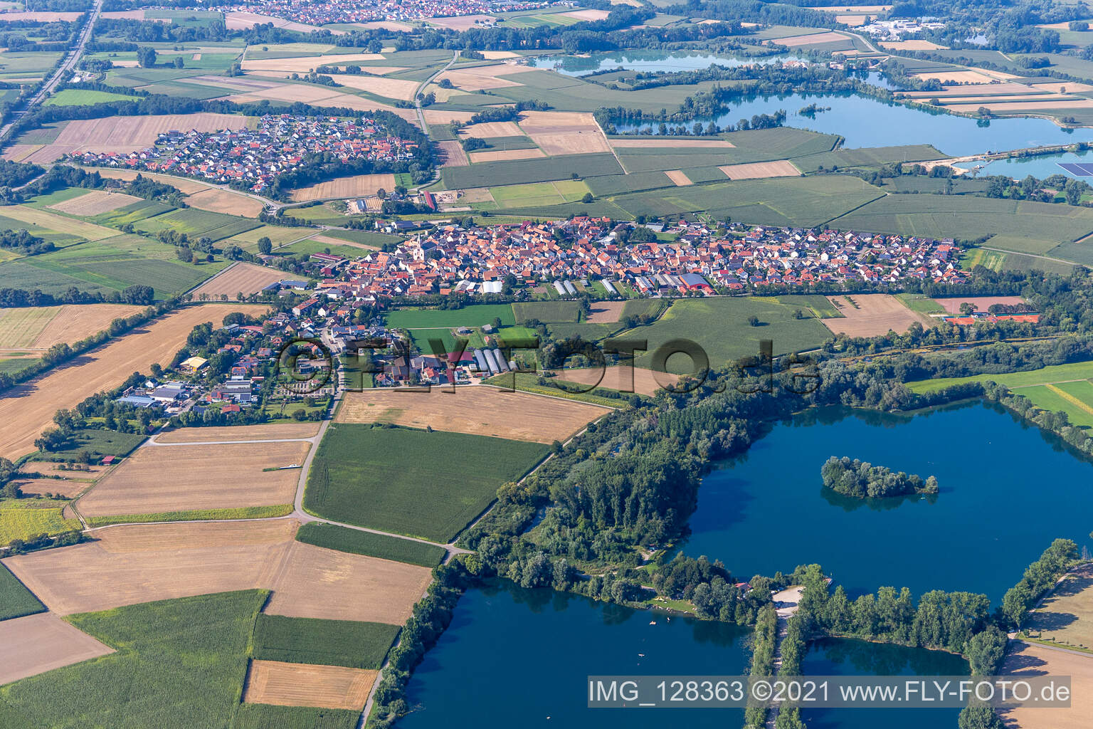 Neupotz im Bundesland Rheinland-Pfalz, Deutschland aus der Luft betrachtet