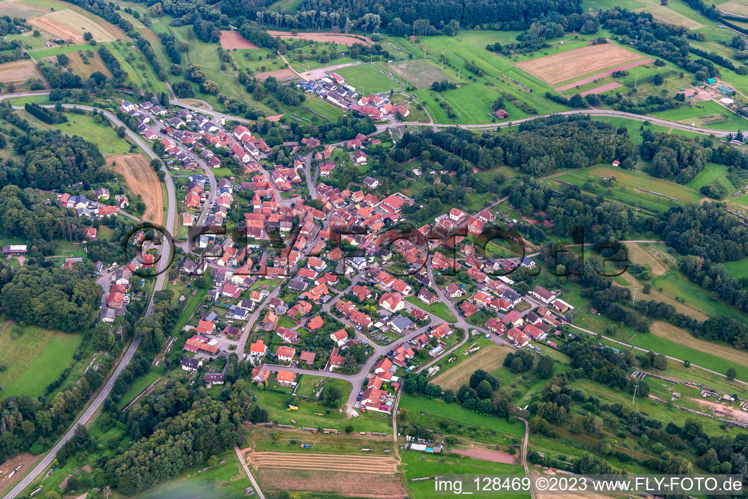Völkersweiler im Bundesland Rheinland-Pfalz, Deutschland aus der Luft