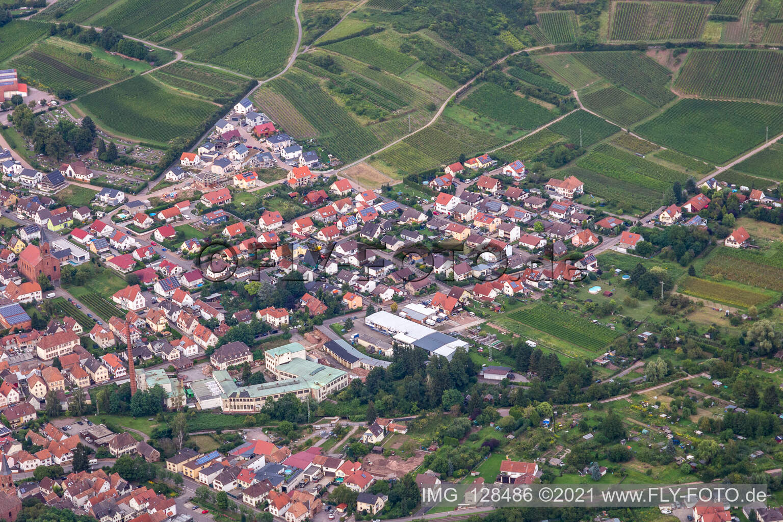 Albersweiler im Bundesland Rheinland-Pfalz, Deutschland aus der Luft