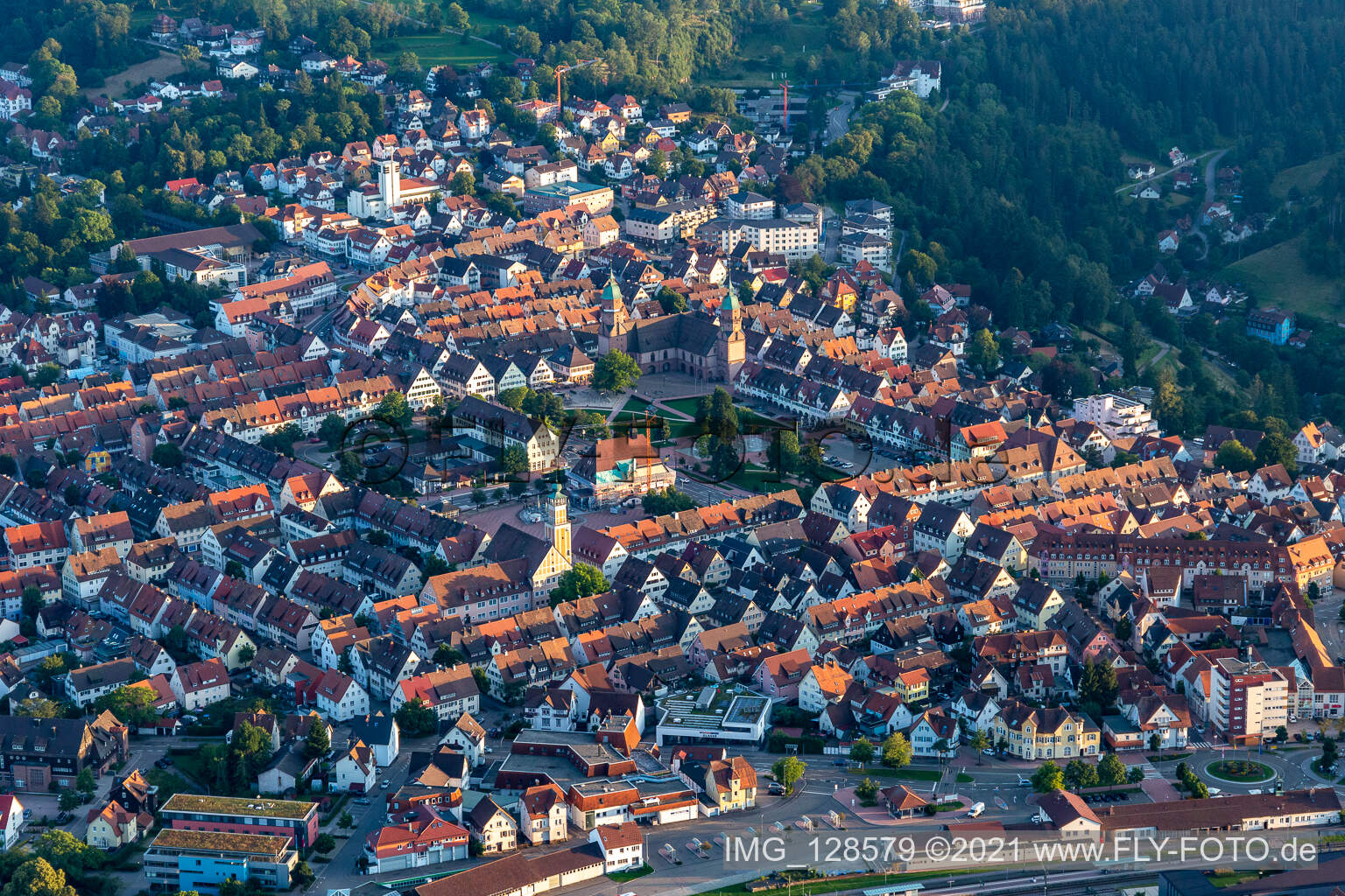Luftbild von Größter Marktplatz Deutschlands in Freudenstadt im Bundesland Baden-Württemberg