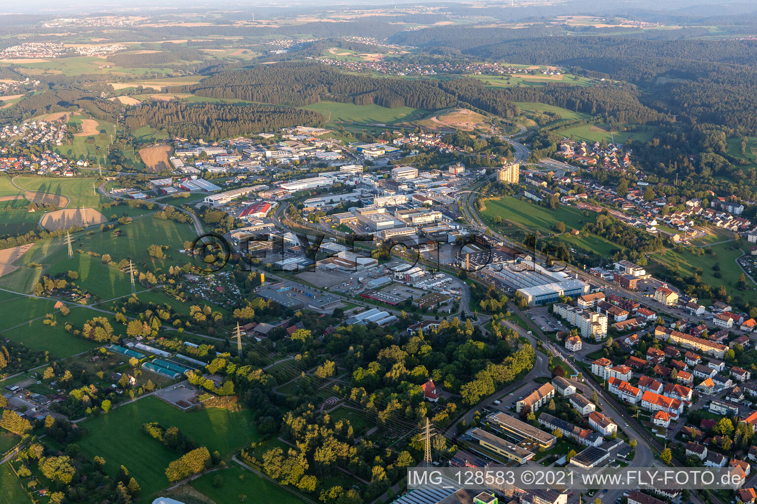 Luftbild von Industriegebiet in Freudenstadt im Bundesland Baden-Württemberg, Deutschland