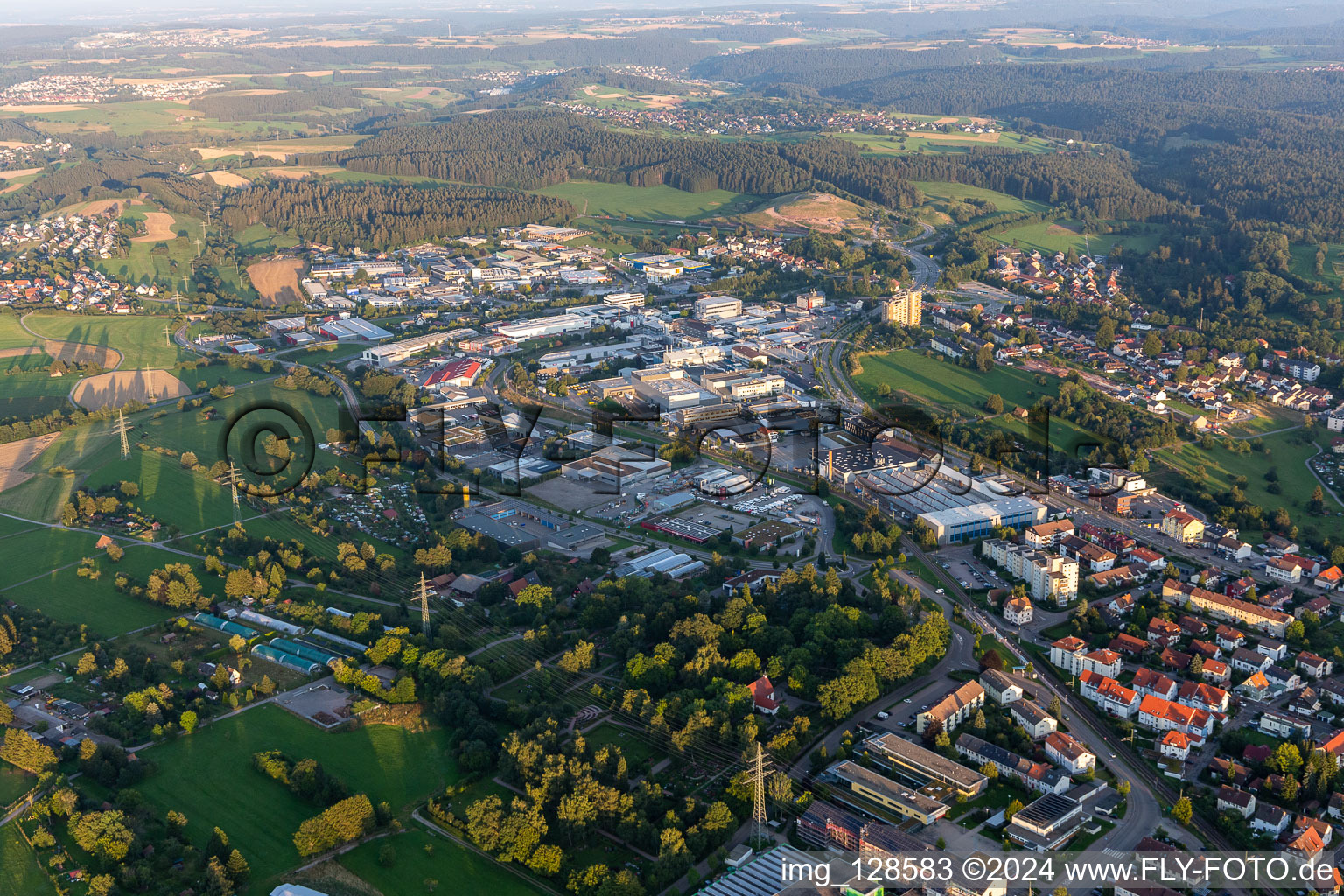 Luftbild von Industriegebiet in Freudenstadt im Bundesland Baden-Württemberg, Deutschland