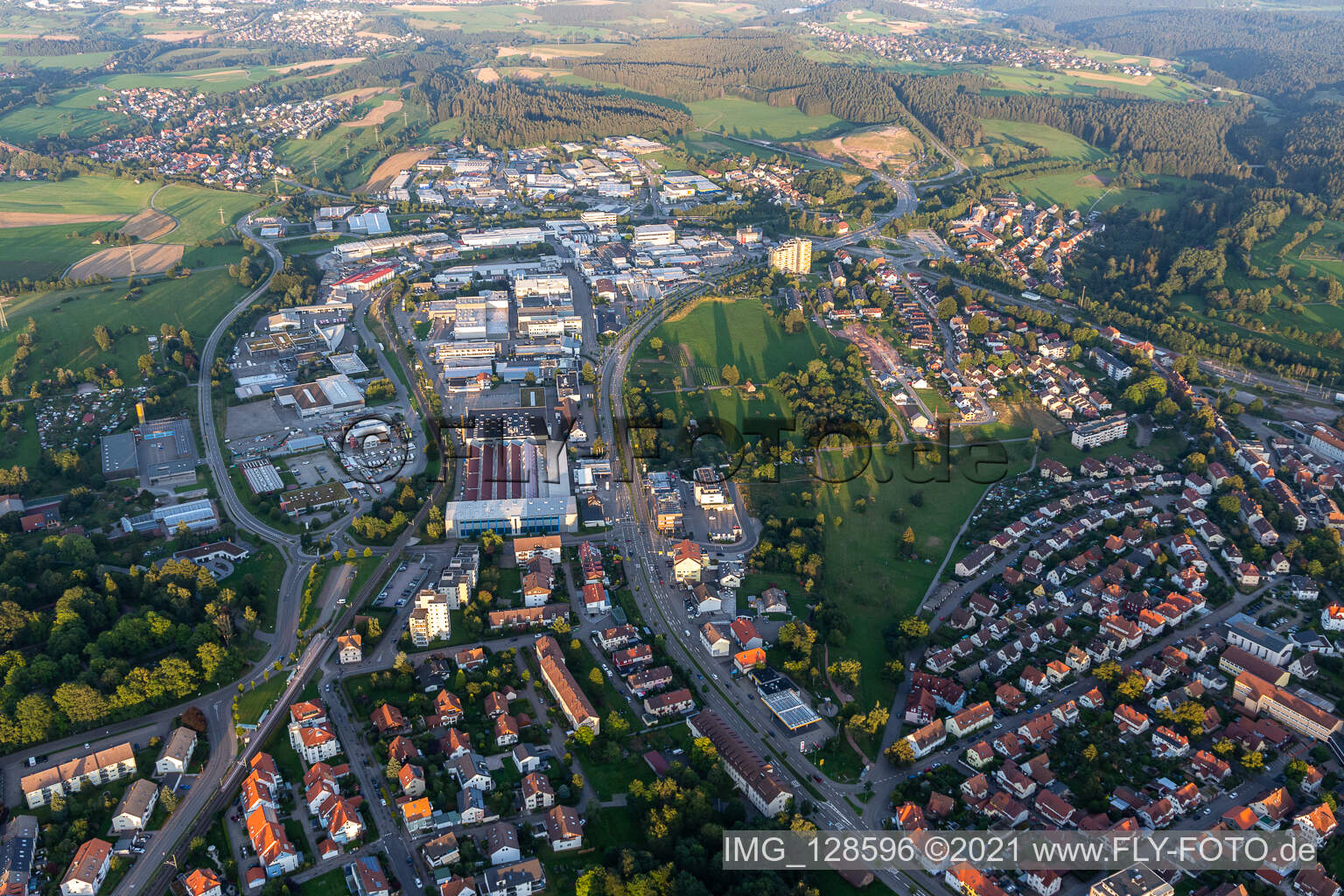 Luftaufnahme von Industriegebiet in Freudenstadt im Bundesland Baden-Württemberg, Deutschland