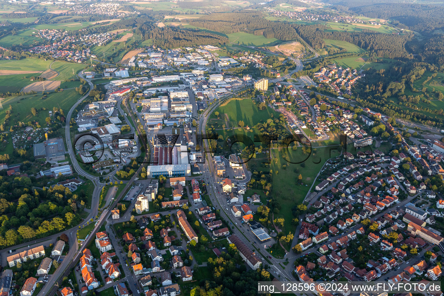 Luftaufnahme von Industriegebiet in Freudenstadt im Bundesland Baden-Württemberg, Deutschland