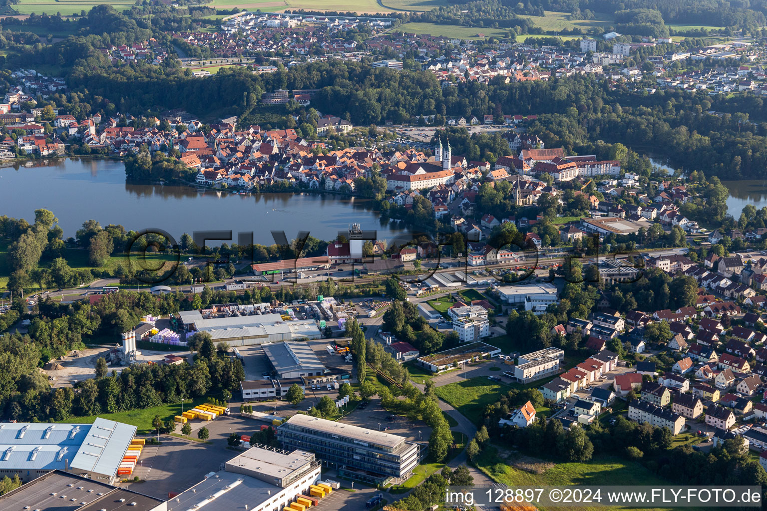 Stadt See in Bad Waldsee im Bundesland Baden-Württemberg, Deutschland