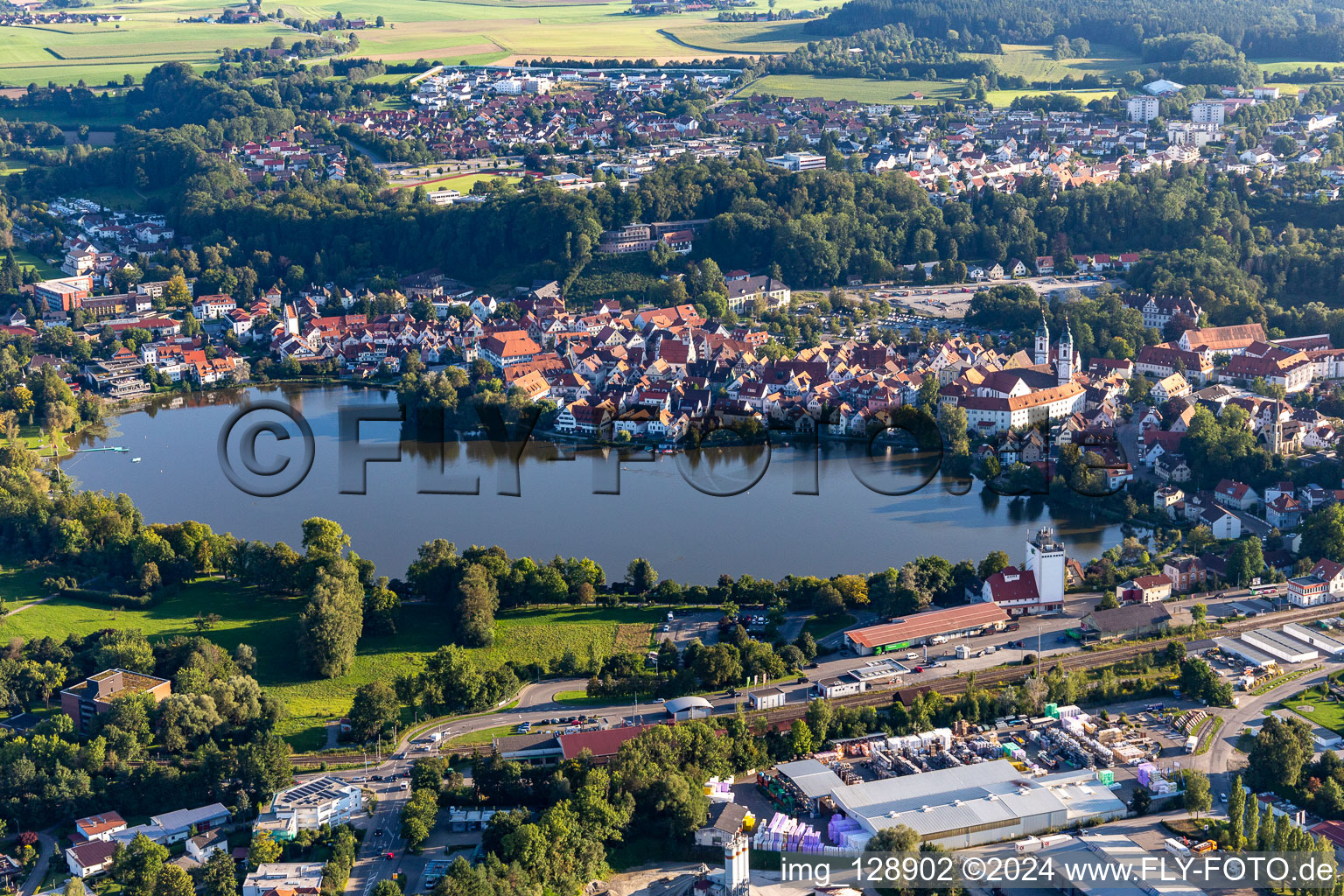 Luftbild von Stadt See in Bad Waldsee im Bundesland Baden-Württemberg, Deutschland