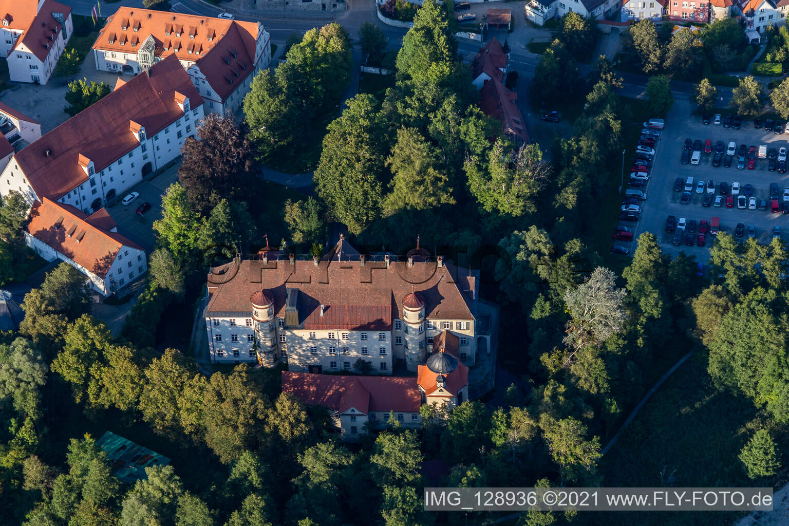 Luftbild von Schloss im Ortsteil Steinach in Bad Waldsee im Bundesland Baden-Württemberg, Deutschland