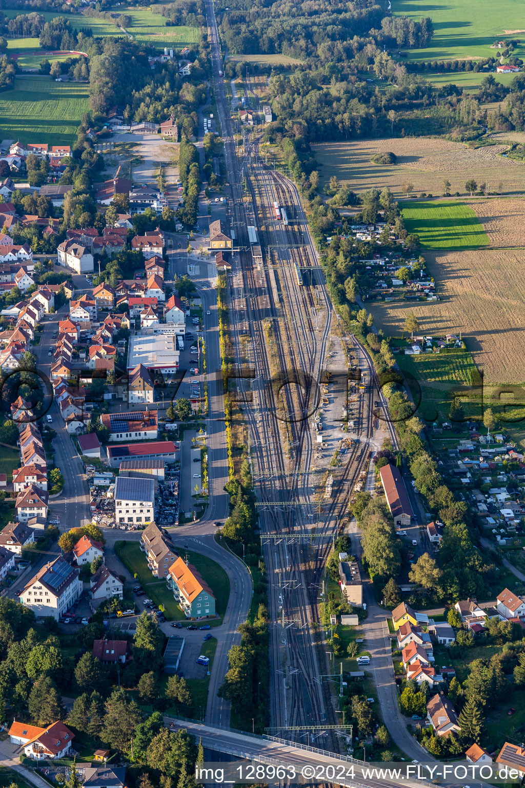 Bahnhof im Ortsteil Steegen in Aulendorf im Bundesland Baden-Württemberg, Deutschland