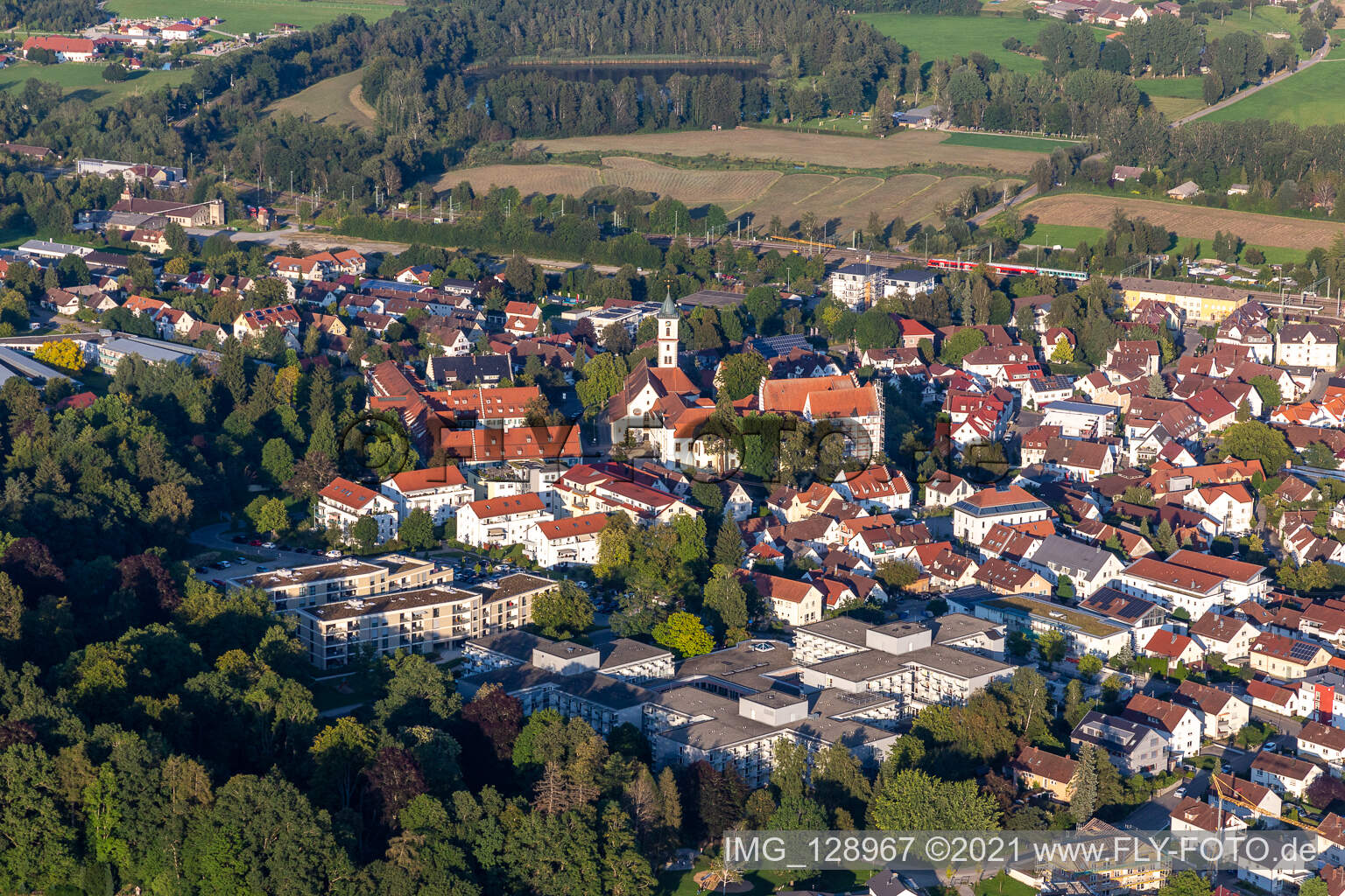 Luftbild von Schloss Aulendorf im Ortsteil Steegen im Bundesland Baden-Württemberg, Deutschland