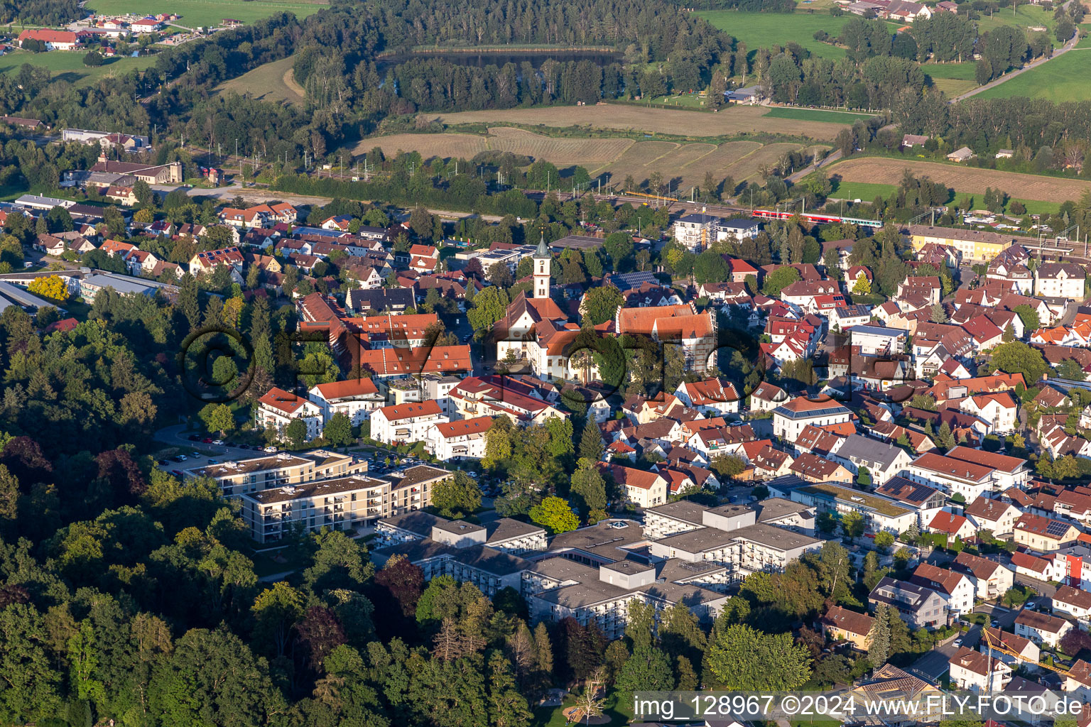 Luftbild von Schloss Aulendorf im Ortsteil Steegen im Bundesland Baden-Württemberg, Deutschland