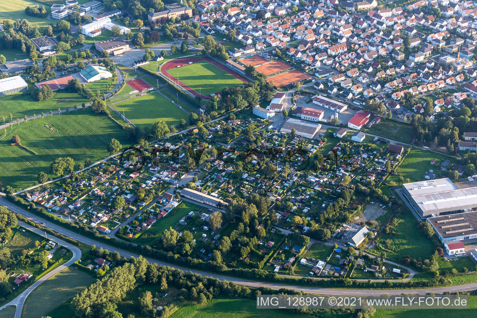 Bad Saulgau im Bundesland Baden-Württemberg, Deutschland aus der Luft