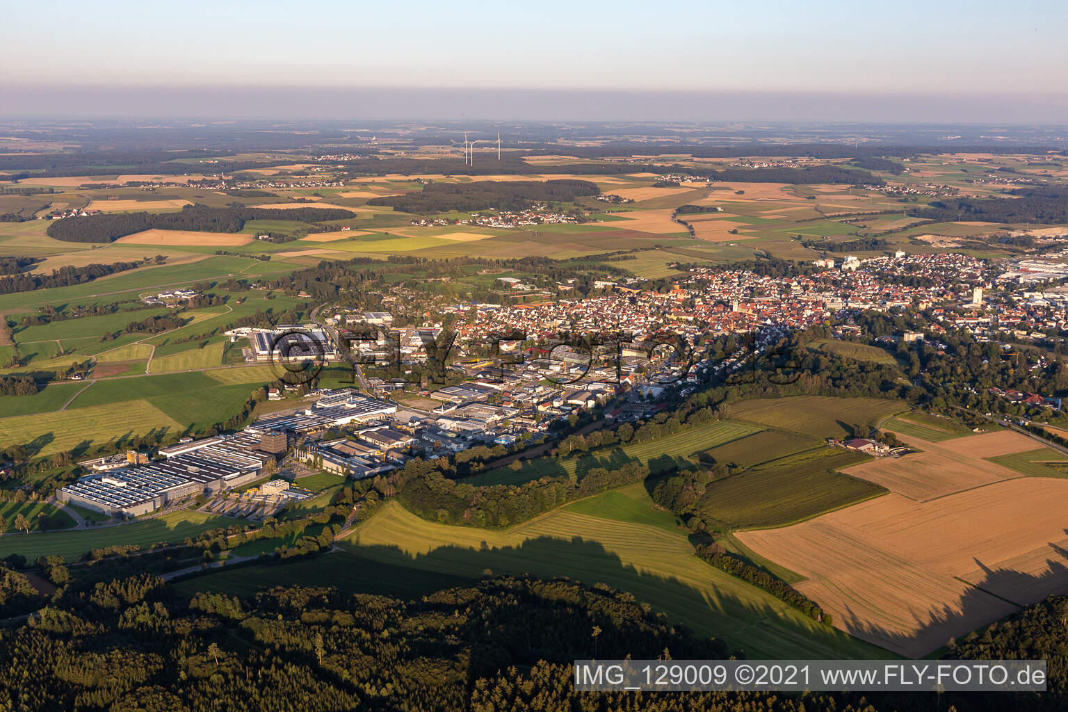 Gewerbegebiet und Firmenansiedlung in Bad Saulgau im Bundesland Baden-Württemberg, Deutschland
