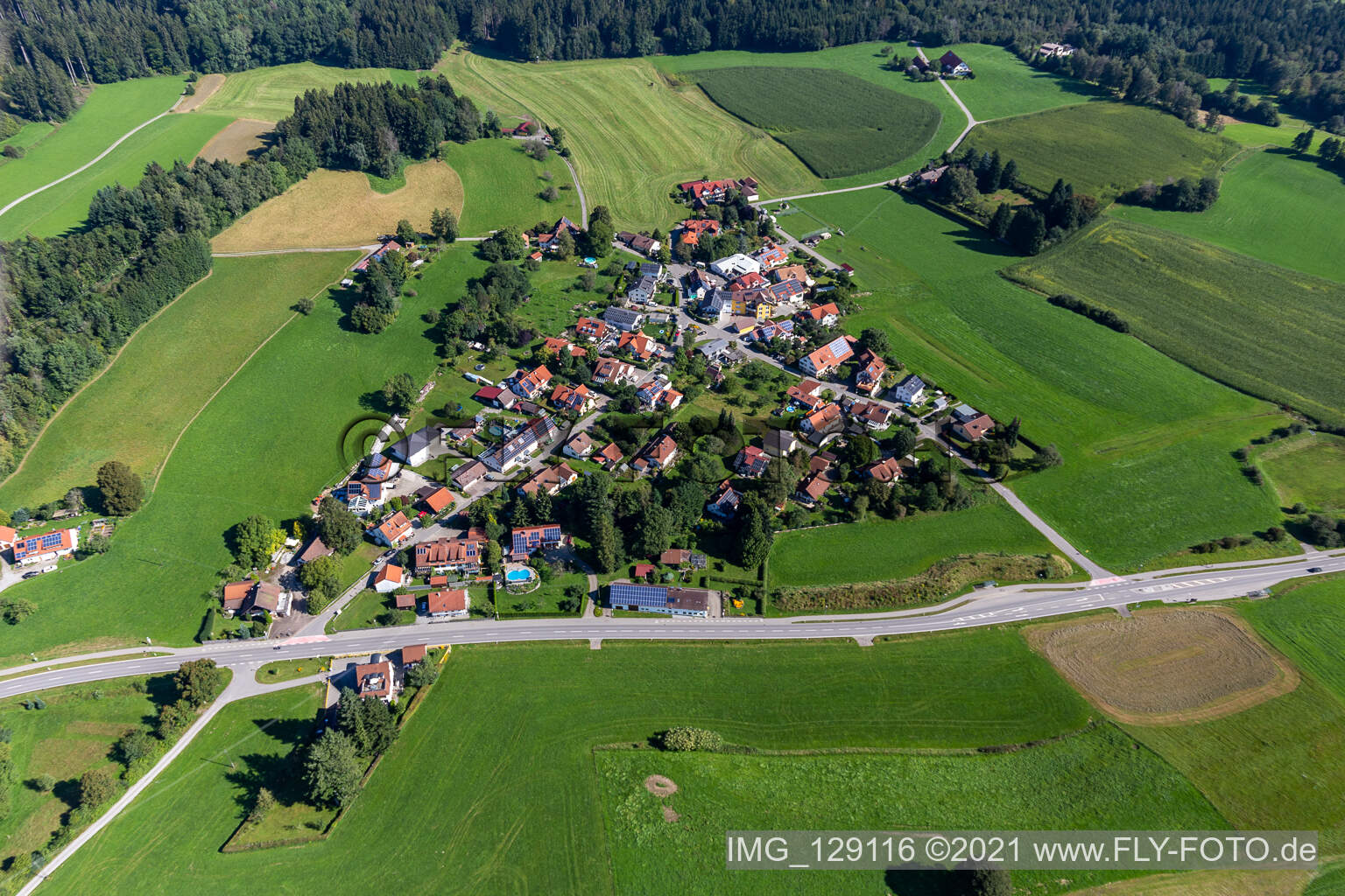Luftaufnahme von Ortsteil Heißen in Vogt im Bundesland Baden-Württemberg, Deutschland