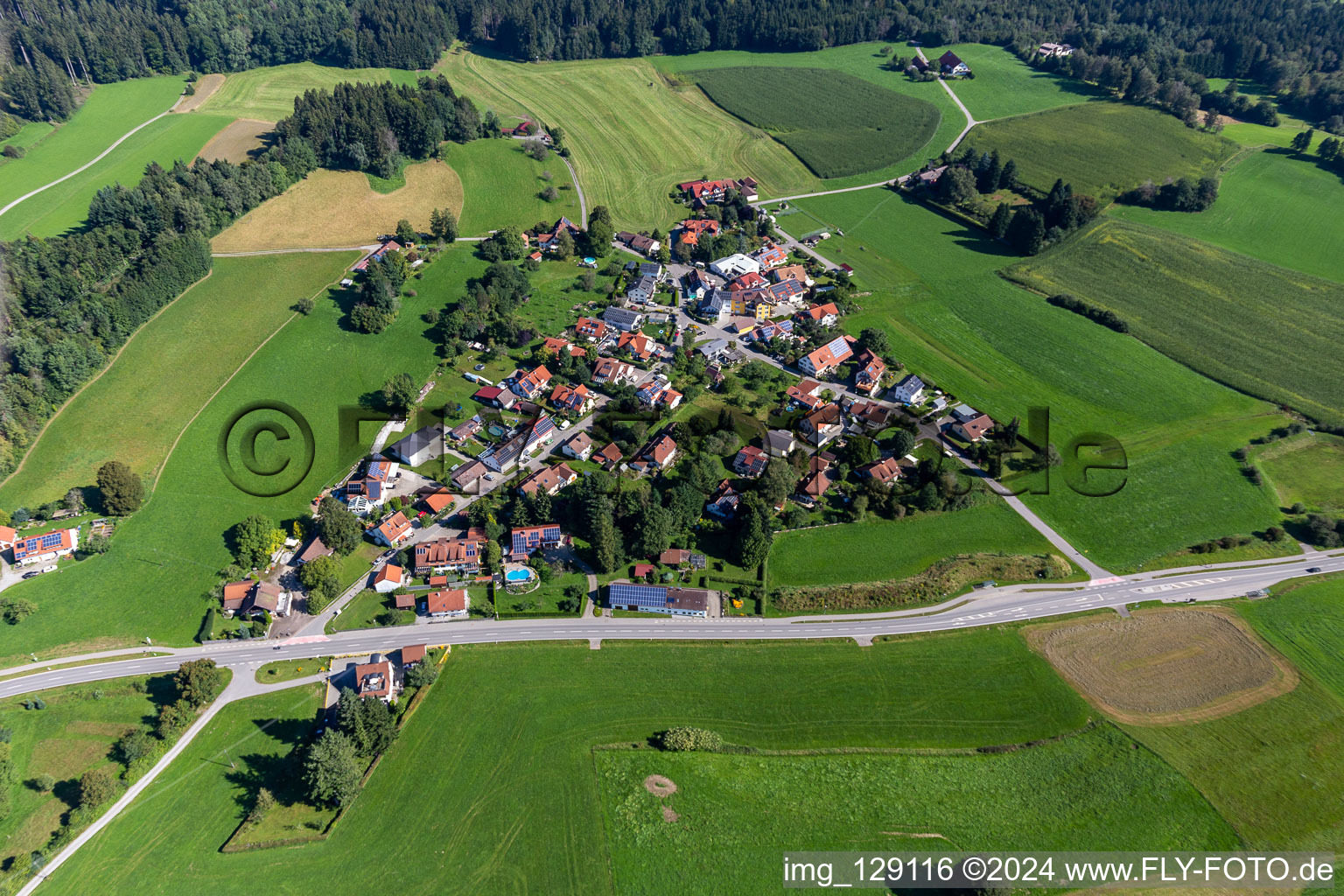 Luftaufnahme von Ortsteil Heißen in Vogt im Bundesland Baden-Württemberg, Deutschland