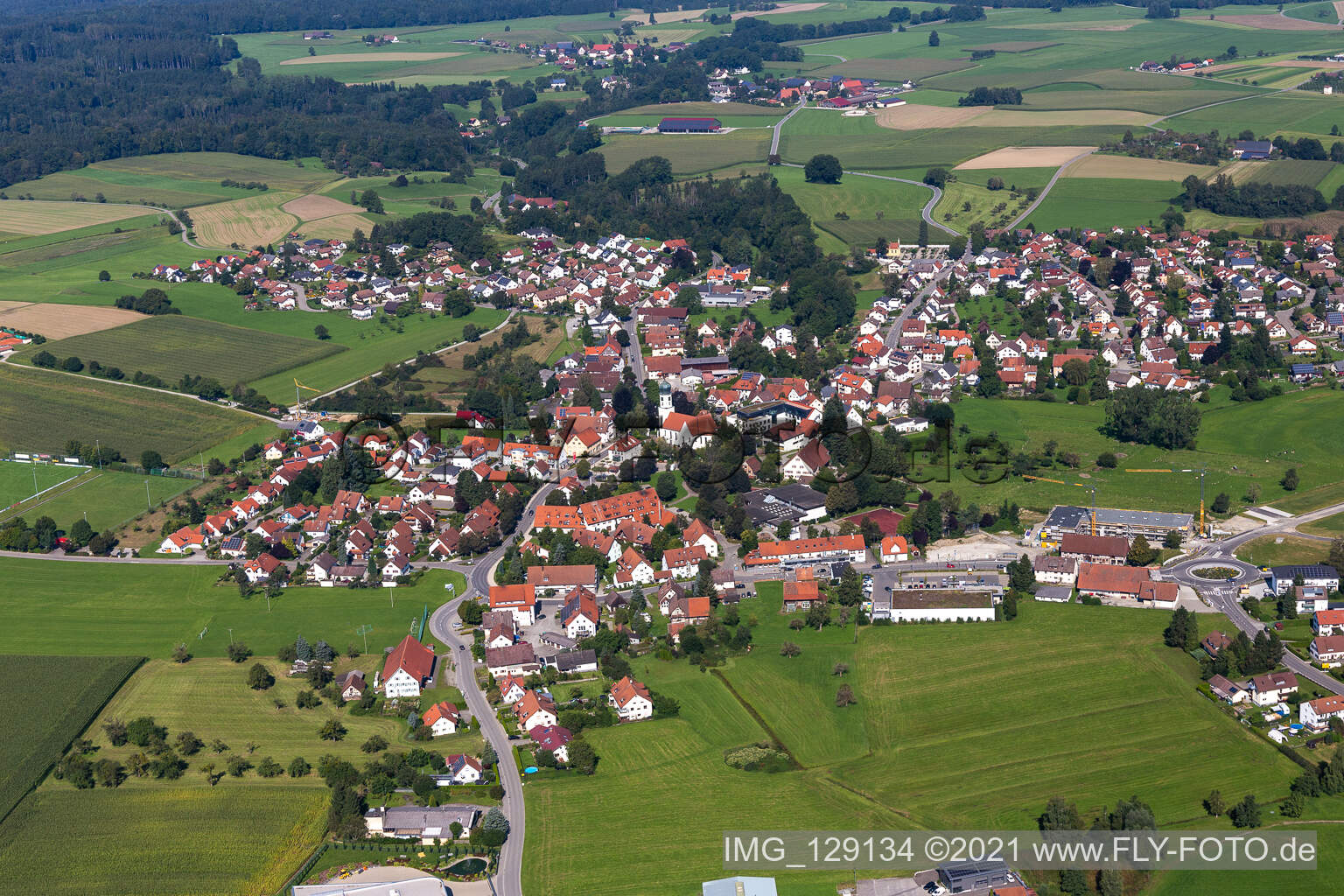 Luftbild von Bergatreute im Bundesland Baden-Württemberg, Deutschland