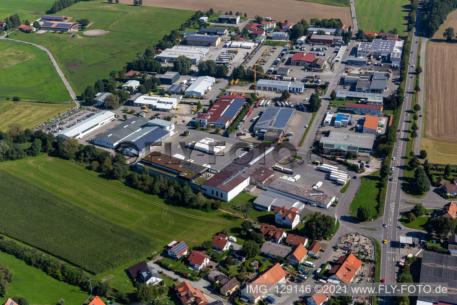 Industriegebiet Riedweg im Ortsteil Gaisbeuren in Bad Waldsee im Bundesland Baden-Württemberg, Deutschland