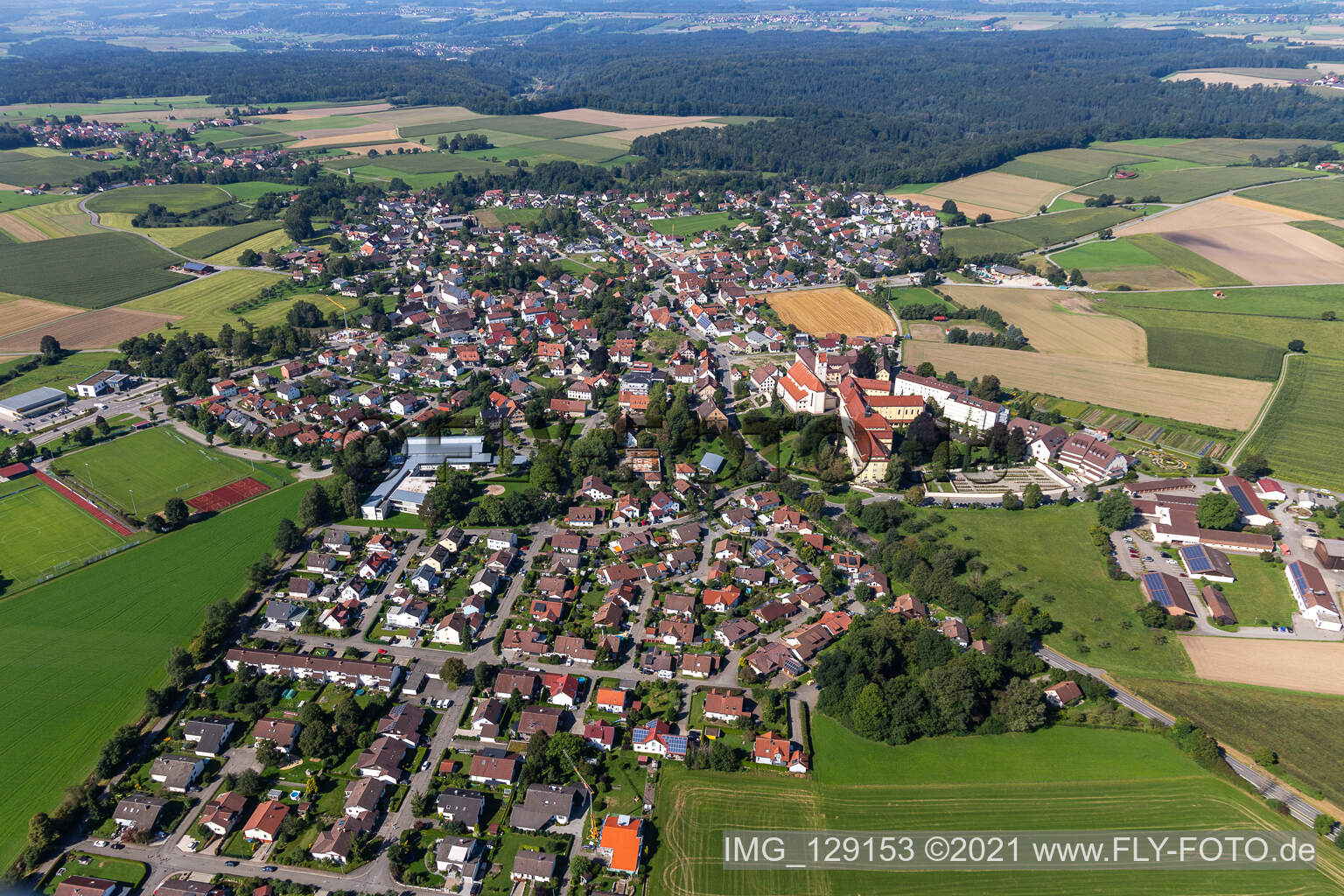 Luftbild von Ortsteil Reute in Bad Waldsee im Bundesland Baden-Württemberg, Deutschland