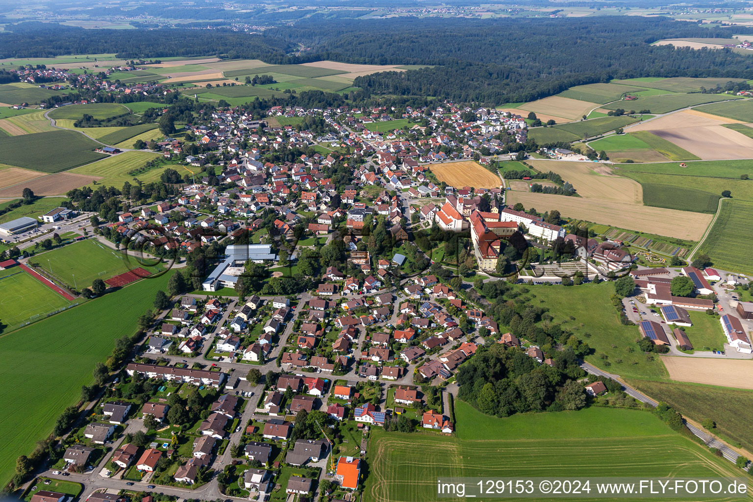 Luftbild von Ortsteil Reute in Bad Waldsee im Bundesland Baden-Württemberg, Deutschland