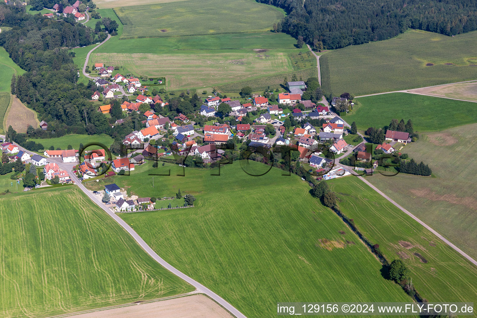 Luftaufnahme von Ortsteil Tannweiler in Aulendorf im Bundesland Baden-Württemberg, Deutschland