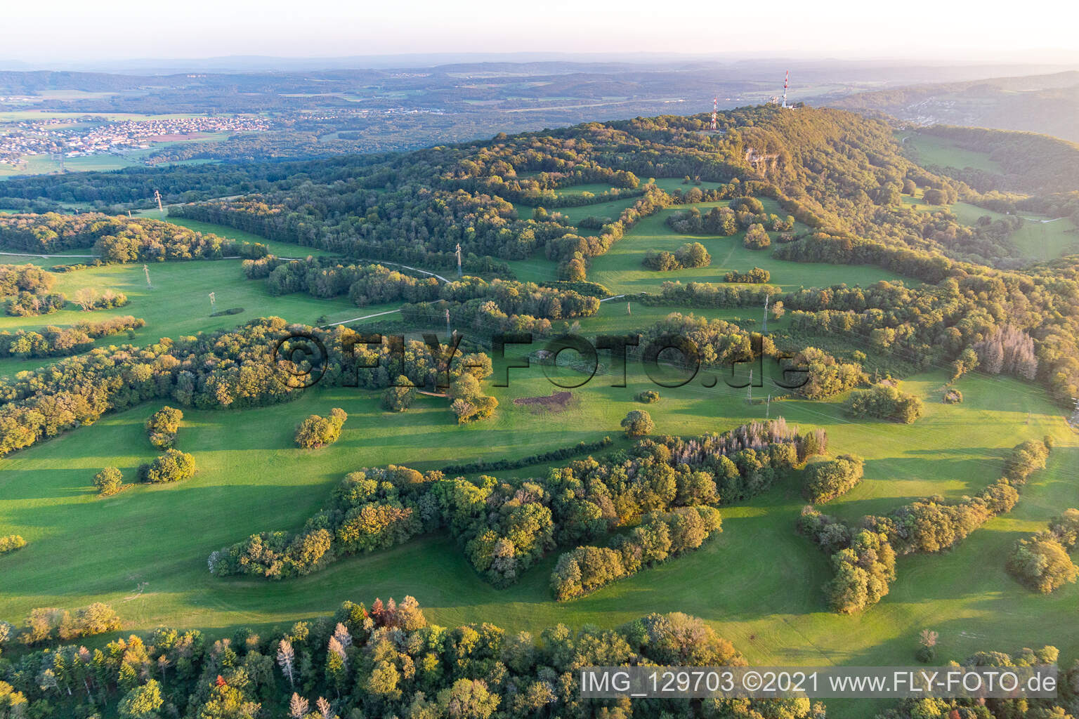 Luftbild von Montfaucon im Bundesland Doubs, Frankreich