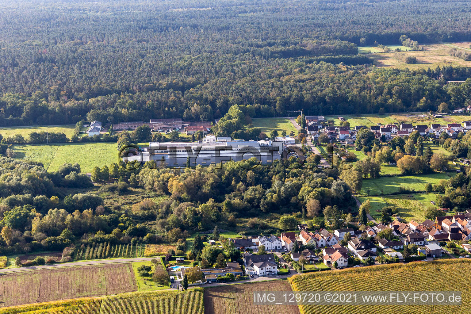 Luftaufnahme von Webasto Mechatronics im Ortsteil Schaidt in Wörth am Rhein im Bundesland Rheinland-Pfalz, Deutschland
