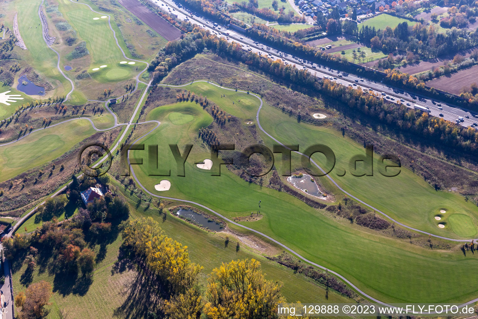 Luftbild von Gelände des Golfplatz Golfpark Karlsruhe GOLF absolute in Karlsruhe im Ortsteil Hohenwettersbach im Bundesland Baden-Württemberg, Deutschland