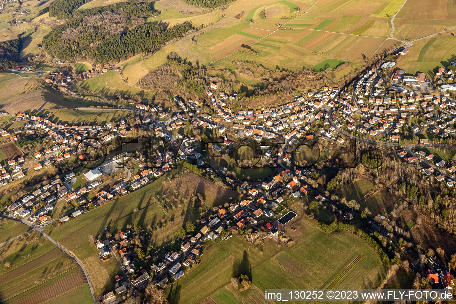 Luftbild von Ortsteil Winzeln in Fluorn-Winzeln im Bundesland Baden-Württemberg, Deutschland