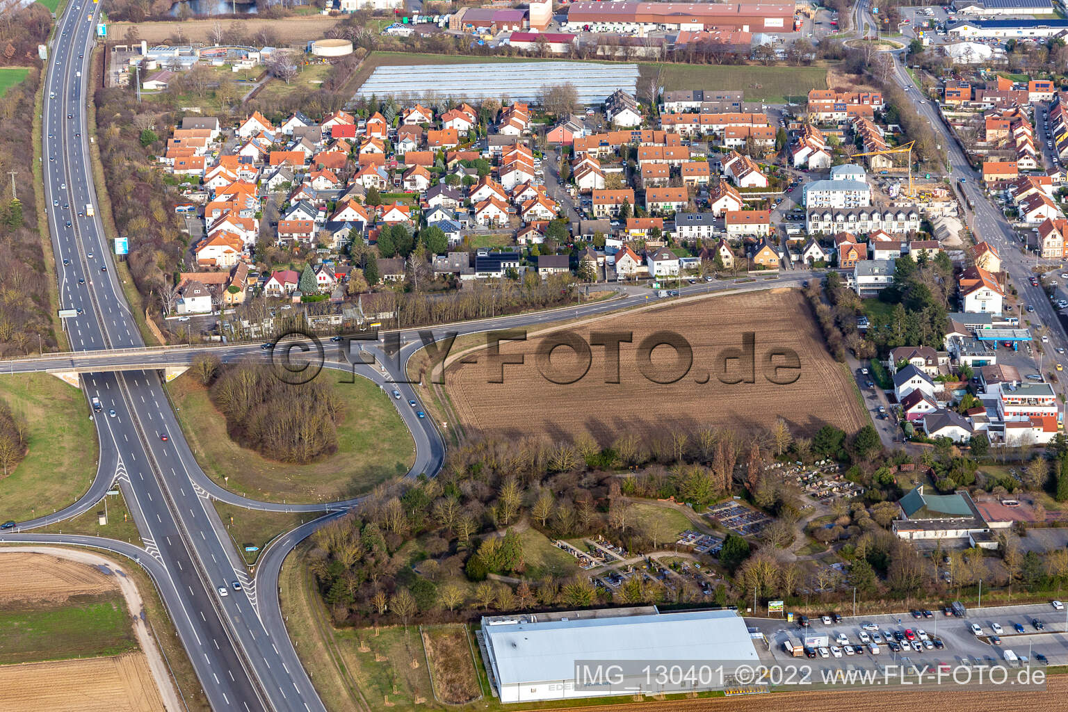 Hochdorf-Assenheim im Bundesland Rheinland-Pfalz, Deutschland aus der Luft