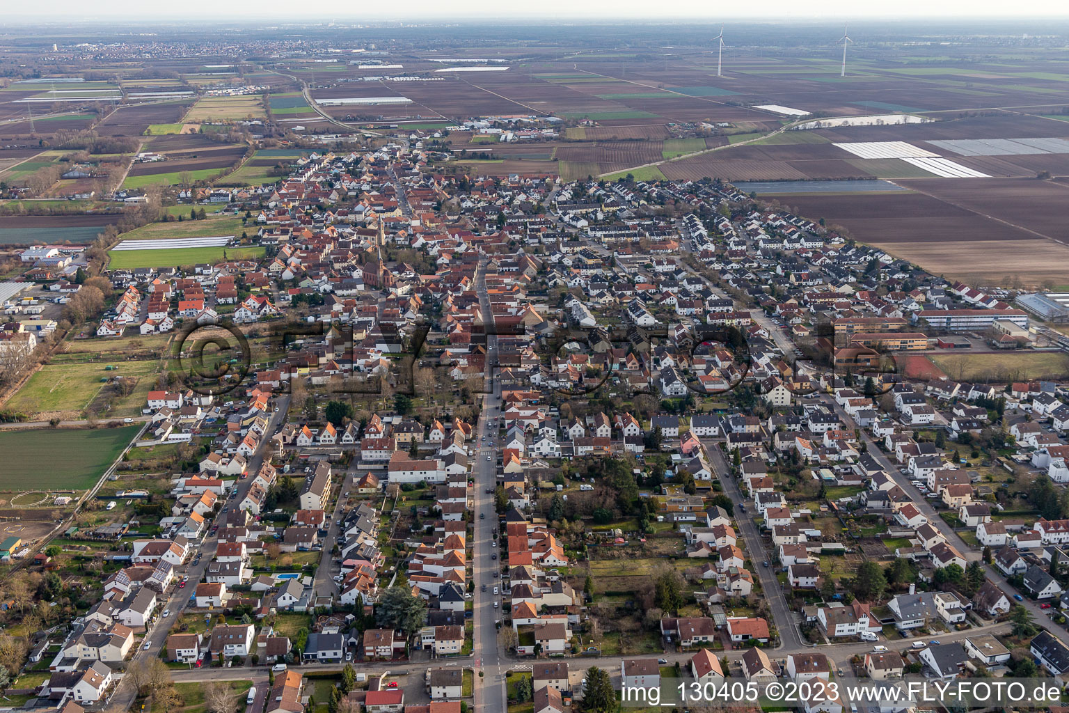 Luftbild von Ortsteil Dannstadt in Dannstadt-Schauernheim im Bundesland Rheinland-Pfalz, Deutschland