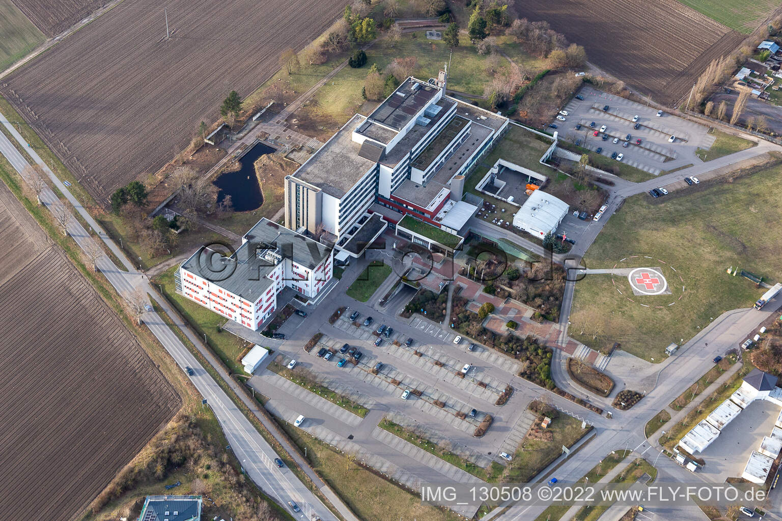 Luftaufnahme von Stadtklinik in Frankenthal im Bundesland Rheinland-Pfalz, Deutschland