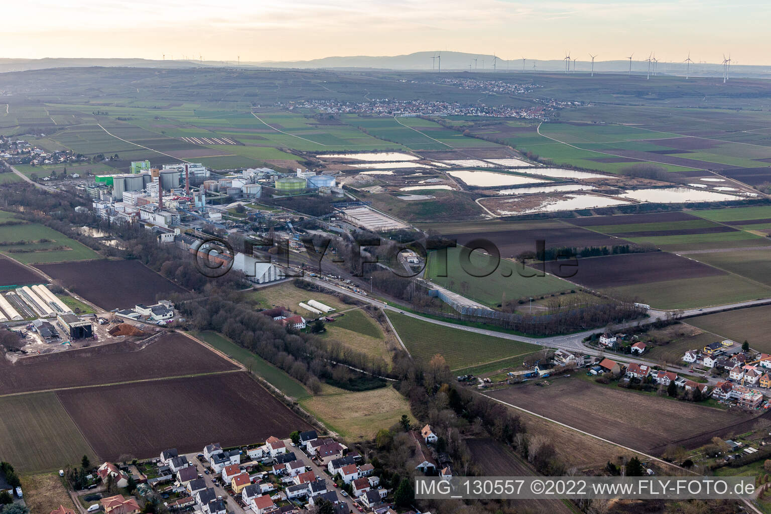 Luftbild von Südzucker AG in Obrigheim im Bundesland Rheinland-Pfalz, Deutschland