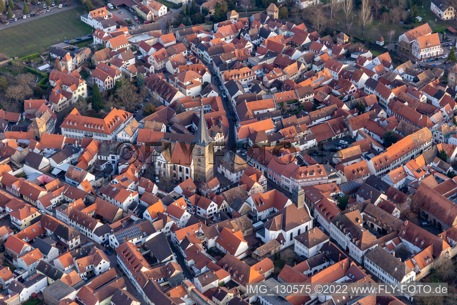 Freinsheim im Bundesland Rheinland-Pfalz, Deutschland aus der Drohnenperspektive