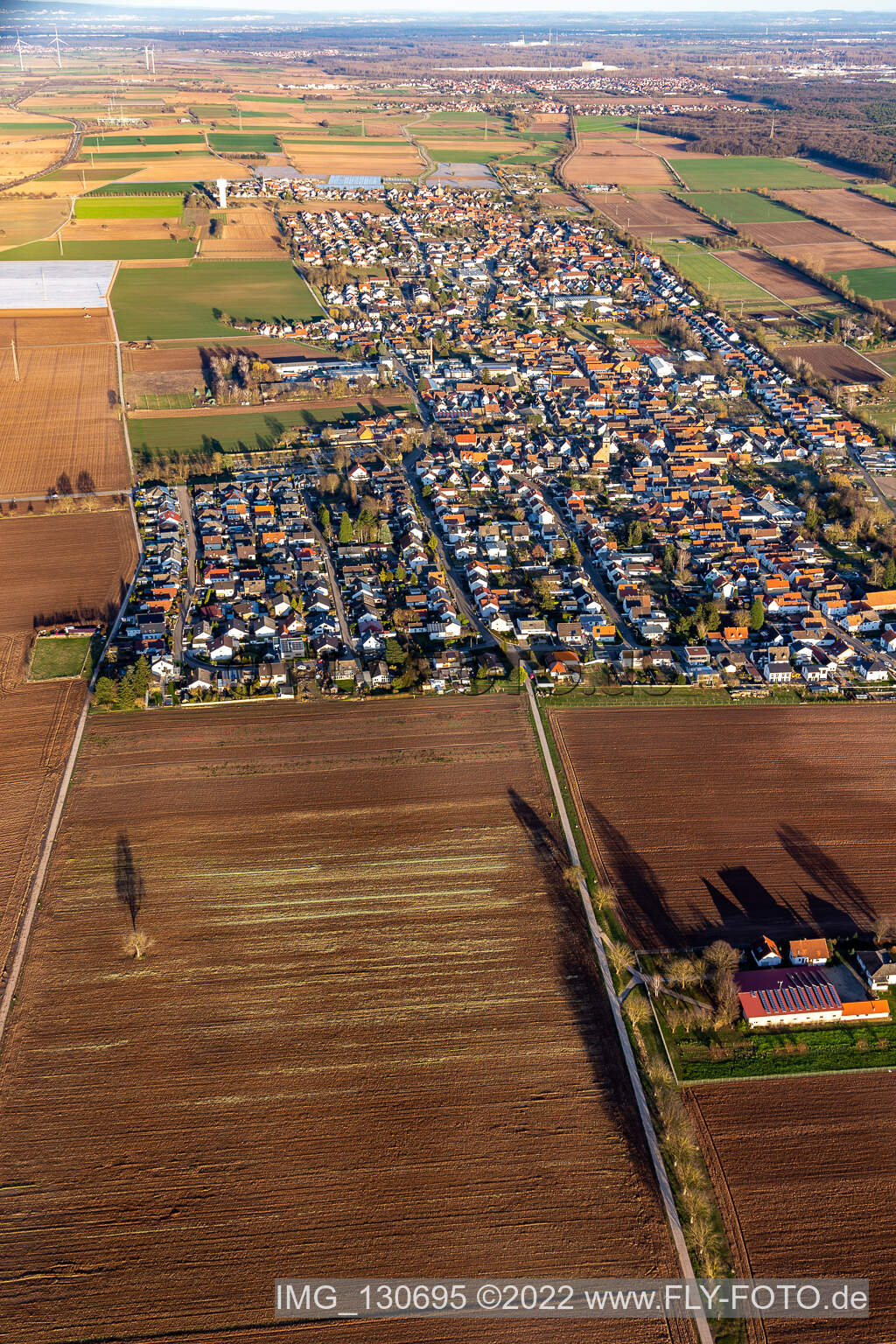 Lustadt im Bundesland Rheinland-Pfalz, Deutschland von einer Drohne aus