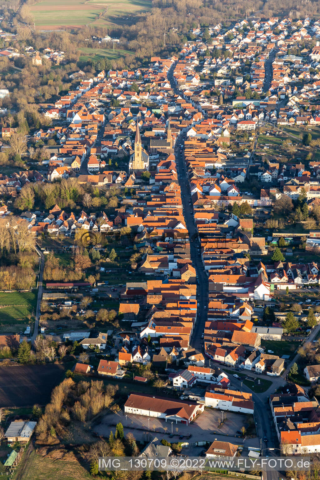 Luftbild von Bellheim im Bundesland Rheinland-Pfalz, Deutschland