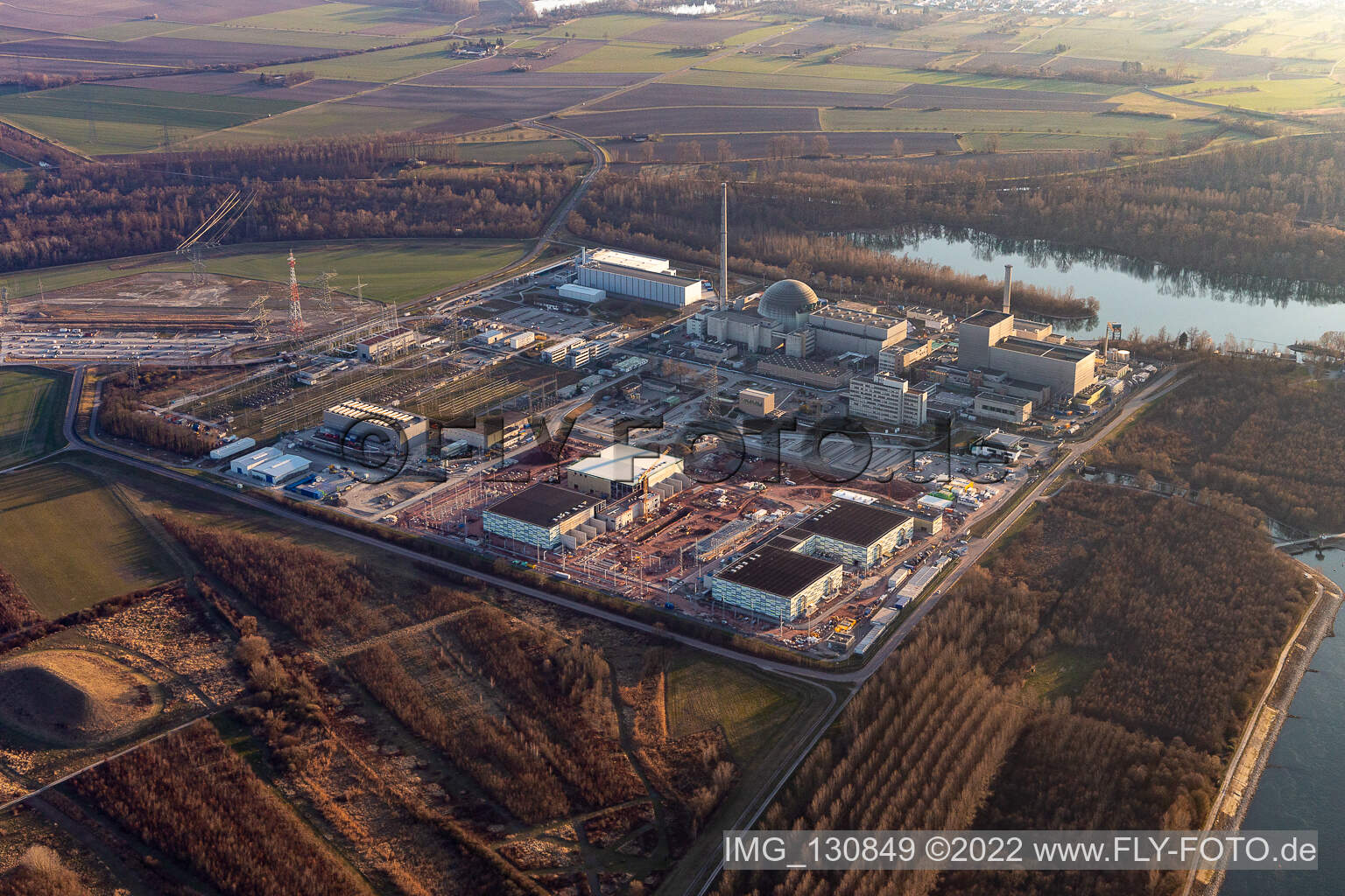 Luftaufnahme von EnBW Kernkraft GmbH (EnKK), Philippsburg im Bundesland Baden-Württemberg, Deutschland