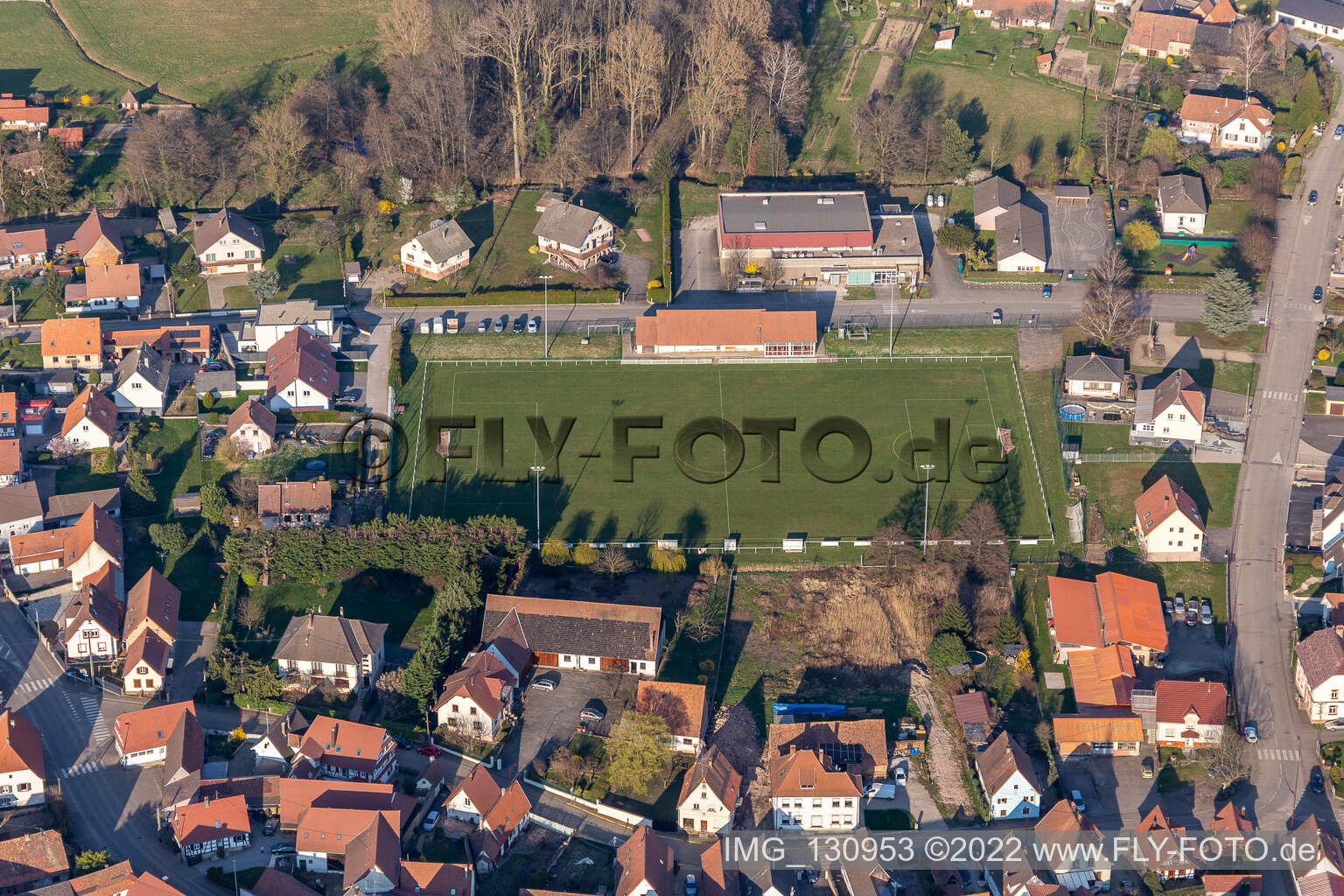 Terrain de football in Riedseltz im Bundesland Bas-Rhin, Frankreich