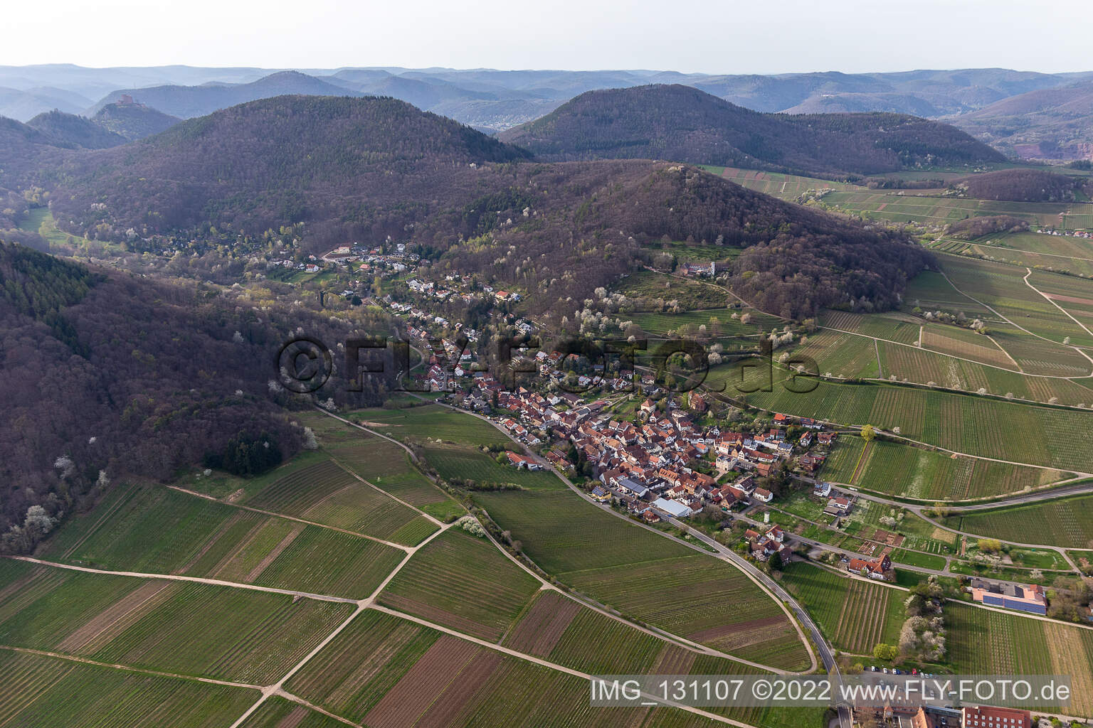 Leinsweiler im Bundesland Rheinland-Pfalz, Deutschland von oben gesehen