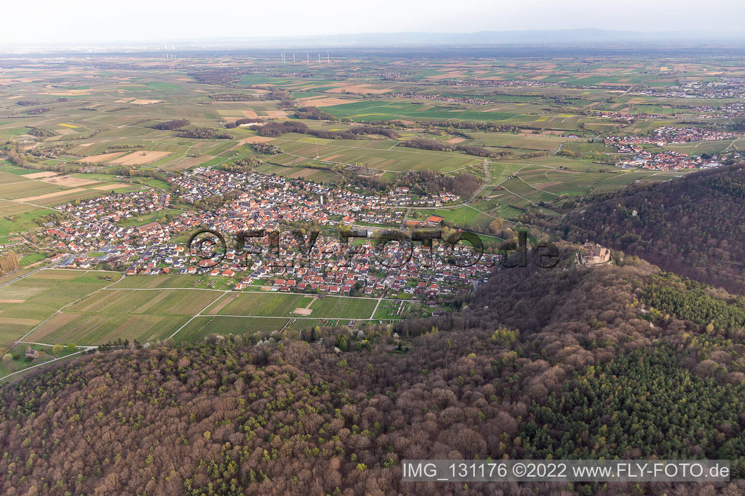 Klingenmünster im Bundesland Rheinland-Pfalz, Deutschland von oben