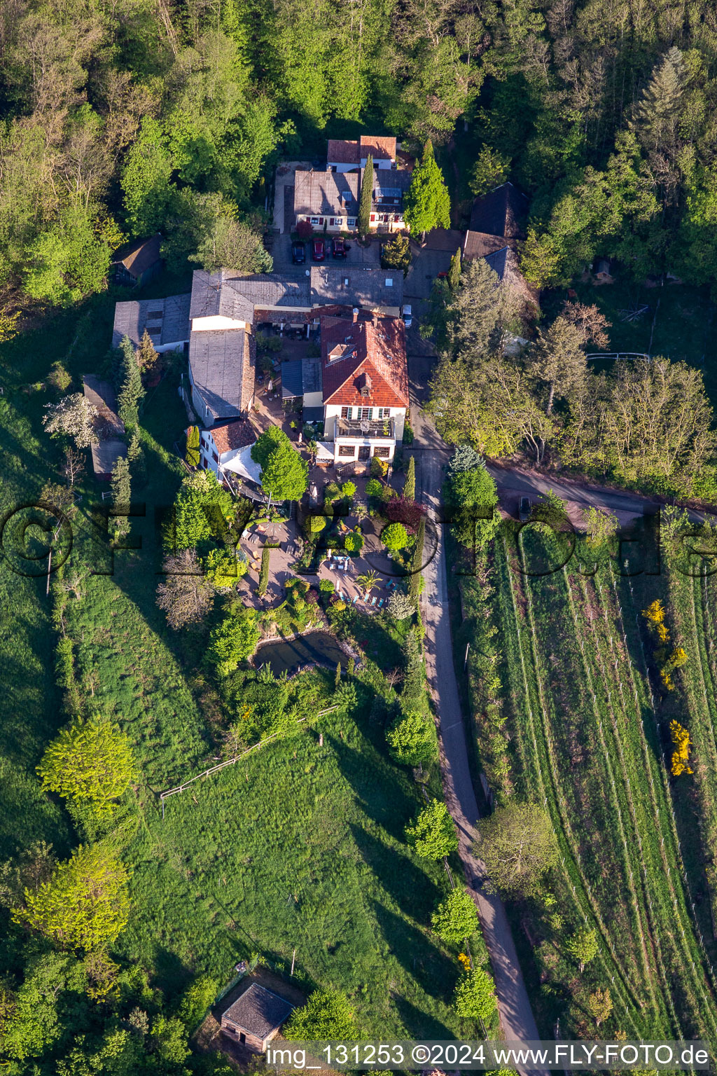 Luftbild von Gästehaus Sankt Annagut in Burrweiler im Bundesland Rheinland-Pfalz, Deutschland