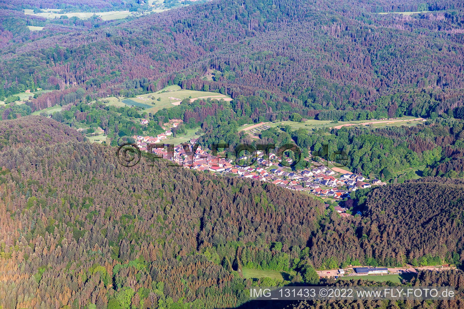 Vorderweidenthal im Bundesland Rheinland-Pfalz, Deutschland von einer Drohne aus