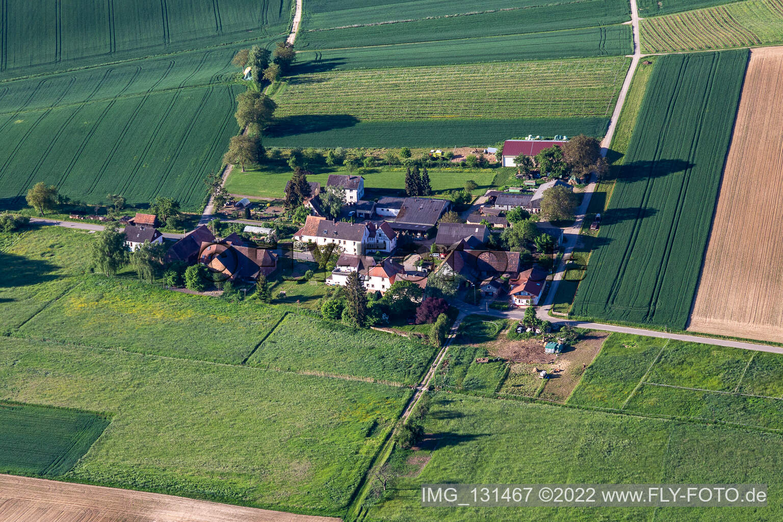 Luftaufnahme von Wein & Sekt Däuwel im Ortsteil Deutschhof in Kapellen-Drusweiler im Bundesland Rheinland-Pfalz, Deutschland