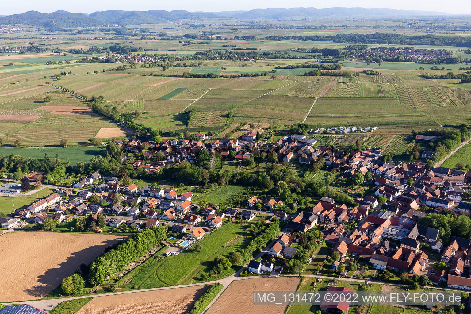 Dierbach im Bundesland Rheinland-Pfalz, Deutschland von oben